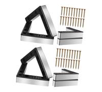 Générique Pieds de Levage pour armoires et Bureaux, 8 Piece Set | Supports de meubles en ABS en forme de L de 1, 06 pouces avec trous de à vis et tampons en caoutchouc
