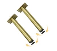 Générique Pieds de Meuble réglables 0-15 mm, Acier Inoxydable, Tube Rond diamètre 28 mm, Pieds latéraux ou Pieds centraux en métal pour canapé/lit/Armoire (Or brossé, 180 mm (7 po))