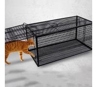 Générique Piège à Chat Réutilisable - Trappe pour Chats Errants, Cage en Fil de, Facile à Nettoyer, Non Toxique, Piège Vivant sans CruautéBlack,M