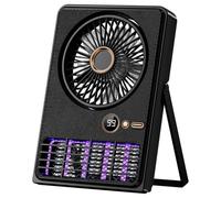 Générique Piège à Insectes Électriques Chargé USB avec Ventilateur, Lampe à Moustique 2 en 1, Faible Bruit, 5 Bugs Intérieurs Réglables Zapper, Idéale pour Le Camping et Le Répulsif en Plein Air