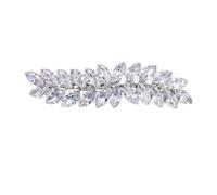 Générique Pince à Cheveux en Strass Argentée Forme Feuille Légère et Élégante pour Fille, Accessoire Simple et Mode pour Décorer et Coiffer les Cheveux