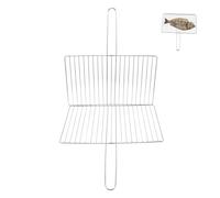 Générique Pince à Poisson de Barbecue en Acier Inoxydable, Argenté | Grillage Vertical, pour Légumes et Steak, Usage Extérieur Bbq et Activités, Robuste, Isolation Thermique