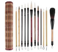 Générique Pinceau D'écriture Traditionnel - Pointe Fine, Manche Long | Virole Chinoise Flexible, Poils Doux En Fibre Naturelle | Painting waste Creation East Asian Art Studio Bureau À Domicile