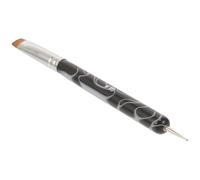 Générique Pinceau Nail Art en Acier Inoxydable et Plastique Double Tête Noir Stylo à Points Confortable et Polyvalent pour Manucure et Salon