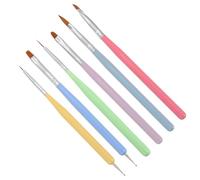 Générique Pinceaux pour Nail Art Ensemble de 6 en Bois et Nylon, Facile à Nettoyer, pour Décoration D'ongles Salon