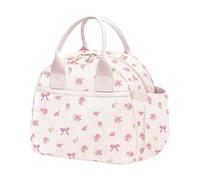 Générique Pink Lunchbox Large Capacity Leakproof Reusable Corduroy Fabric