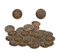 Générique Pirate - 1.18 inch PP Set | Treasure Hunt Fake - 100 PCS Skull Embossed Play Money for Kids Games Party Props Birthday Decorations Costume Role Play Fun Use