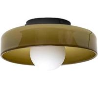 Générique Plafonnier Moderne en Verre, Lampe Semi-Encastrée en Verre Orange, Compatible G9, Idéal pour Cuisine, Salon, Chambre, Entrée et Couloir,35cm,Brown