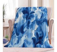 Générique Plaid Couverture Polaire 100 x 130 cm Lignes Abstraites Et Fluides Impression Douce Flanelle Couverture de Lit Plaid Jeté de Canapé Convient Adultes et Enfants Rester Chaud en Hiver, Bleu