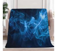 Générique Plaid Couverture Polaire Fumée Bleue Abstraite 180x200 cm Plaid Lit Jete de Canape Flanelle, Couverture Cadeau Doux Chaud et Duveteuse, pour Toutes Les Saisons