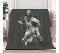 Générique Plaid Polaire Astronautes Espace 180x200 cm Couverture de Lit Flanelle Réversible Douce et Duveteuse, Plaid Jeté de Canape, pour Adultes Enfants et bébé