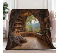 Générique Plaid Polaire Fantaisie Étude Arbres 180x200 cm Couverture de Lit Flanelle Réversible Douce et Duveteuse, Plaid Jeté de Canape, pour Adultes Enfants et bébé