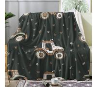 Générique Plaid Tracteur, Couverture Polaire 130x150 Motif Cartoon Excavatrice, Plaid Lit 1 Personne Flanelle Doux, Jeté de Canapé Petite Taille, Decoration & Cadeau (J169)