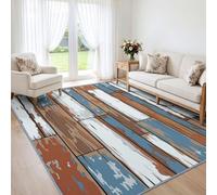 Générique Planche De Bois Peinture Tapis Salon 60x90 cm | Lavable en Machine AntidéRapant Poil Ras Rustique Effet Vieilli Vintage Tapis, pour Chambre Salle a Manger Bureau Cuisine