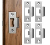 Générique Plaques de porte en acier inoxydable argent 4 pièces pour portes intérieures, plaque de poignée de porte et cache-verrou, dissimule les trous et les perçages