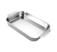 Générique Plat À Four Rectangulaire Antiadhésif En Acier Inoxydable Compatible Induction 41 X 24 X 5 Cm Pour Cuisson Rôtis Famille