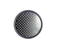 Générique Plat à Pizza Rond Poêle à Pizza perforée en acier au carbone, plateau antiadhésif Ro sans four avec trous, plaque de cuisson, support vaisselle, outil(A 24.5cm)