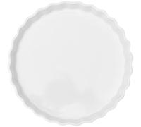 Générique Plat à Quiche en Céramique, Moule Rond à Tarte avec Bord Festonné, pour Pizza et Tartes aux Fruits, Assiette de Service en Porcelaine Rainurée pour Riz au Four et Goûters