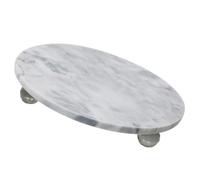 Générique Plateau à Bijoux en marbre Naturel Rond Multifonction pour décoration de Cuisine et Salle à Manger avec Support décoratif élégant