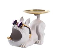 Générique Plateau À Clés Statuette Bulldog Boîte De Rangement Bureau