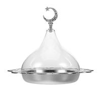 Générique Plateau à Dessert Rond en Acrylique Argenté Couvercle, Plateau Alimentaire Portable et Polyvalent pour Snacks et Bonbons Lors D'événements Spéciaux