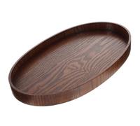Générique Plateau de Service Ovale en Bois Massif Marron, Assiette Multifonction Facile à Nettoyer pour Événements et Thanksgiving