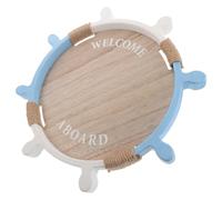 Générique Plateau Décoratif Design Nautique Polyvalent pour Service de Bonbons en Bois Forme Gouvernail de Bateau et Décoration D'été Cuisine au Bord de Mer