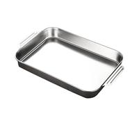 Générique Plateau Profond pour Poisson Plat de Cuisson Rectangulaire Acier Inoxydable Finitions Soignées Poignées Robustes Chauffage Homogène Convient pour Renc, E