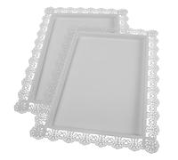 Générique Plateaux Rectangulaires Design Multifonctionnel Réutilisable 2 Pièces en Fer Blanc pour Présentation de Cupcakes et Desserts pour Mariage et Tea Party