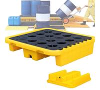 Générique Plateforme de rétention des déversements avec système de Drainage et passages pour Chariot élévateur, Plateau modulaire empilable pour fûts, Base étanche, solut