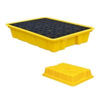 Générique Plateforme de rétention des déversements Robuste avec système de Drainage et passages pour Chariot élévateur pour fûts de 208 litres (55 gallons), Plateau modul