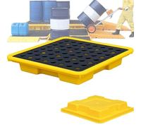 Générique Plateforme empilable de rétention des déversements avec orifices de Drainage et passages pour Chariot élévateur, bac modulaire étanche pour fût de 208 litres (5