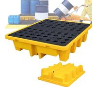 Générique Plateforme empilable de rétention des déversements avec orifices de Drainage et passages pour Chariot élévateur, Plateau modulaire étanche pour fûts, Solution d