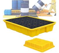 Générique Plateforme empilable de rétention des déversements avec système de Drainage et passages pour Chariot élévateur, Plateau modulaire 50 x 36 x 10 cm pour fûts, Bas