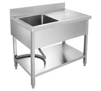 Générique Plonge INOX 1 Bac à Gauche 100 x 70 cm | Évier Professionnel, Cuisine, Plan de Travail