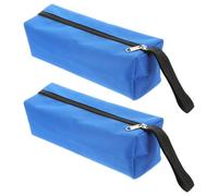 Générique Pochette à Outils Lot de 2 Pièces Facile à Transporter en Tissu Oxford Bleu, Fermeture Éclair pour Rangement et Organisation D'outils