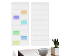 Générique Pochettes Fiches Bristol - Protecteur Mural Transparent 16 Compartiments,Pochettes pour Fiches de Bureau - pour Bureau Maison Bibliothèque Recettes Photos Cartes Mémoire Notes et Cahier