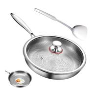 Générique Poêle à frire en titane Sauté, omelette, steak, poisson, pancake, | Poêle Antiadhésive En Titane Avec Couvercle Et Spatule Pour Cuisiner Steak Poisson Cuisine Camping Et Restaura