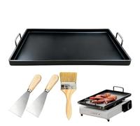 Générique Poêle à Frire Rectangulaire | Plat de Cuisson en Métal,Poêle Gril Antiadhésive,pour Barbecue en Plein Air, Cuisine Intérieure, Restaurant, Steak