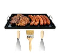 Générique Poêle à Frire Rectangulaire,Ustensile de Camping avec Poignées | à Griller - pour Crêpes, Steak, Cuisine Intérieure et Extérieure, Barbecue, Tailgate, Restaurant