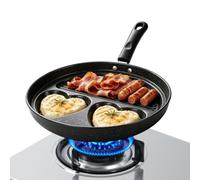 Générique Poêle à œufs antiadhésive Anti-adhésive 3 tasses avec zone grill, | Poêle de cuisson pour œufs pour crêpes omelette bacon légumes brunch restaurant cuisinière