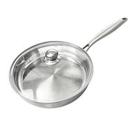 Générique Poêle en acier ydable Ustensile Cuisine à Manche Long Antirouille | Poêle à frire et poêlon Pour cuisinière induction et gaz maison appartement camping crêpe bacon 22 cm