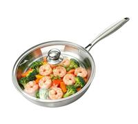 Générique Poêle en acier ydable Ustensile Cuisine à Manche Long Antirouille | Poêle À Frire Pour cuisinière induction et gaz maison appartement camping crêpe bacon 24 cm
