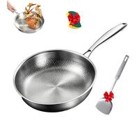 Générique PoêLe En Titane, Poele Titane Martelé, PoêLe En Titane Non RevêTu, Conduction Rapide De La Chaleur, Compatible Avec Toutes Les Plaques De Cuisson (Sans Couvercle,28cm)