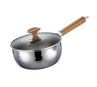 Générique Poêle Martelée En Titane - Pot Antiadhésif Résistant Aux Rayures Avec Couvercle | Poêle À Frire En Titane | Ṕan Au Lait 16/18 Cm, Marmite À Soupe Alimentaire, Compatible Avec Cuisinière