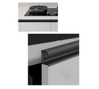 Générique Poignée invisible profil G pour portes de meuble 17-18 mm | Poignée de chant pleine longueur avec aération, profilé alu pour tiroir(Black,31.5in/800mm)