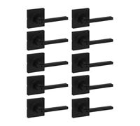 Générique Poignée Porte Vie Privée Matte Black, 10 Pièces Levier Réversible | Bouton tournant, déverrouillage d'urgence, métal massif, salle de bain, chambre à coucher, ajustement gauche droite