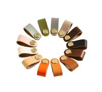 Générique Poignées d'armoire en cuir de vache, poignée de meubles nordique for chambre d'enfants, poignée de cuisine en laiton et cuivre, boutons de tiroir, quincaillerie de porte