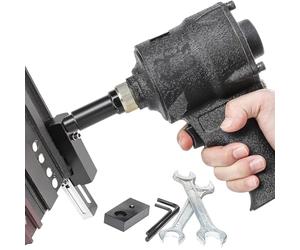 Générique Poinçonneuse Pneumatique Industrielle, Pistolet De Poinçonnage à Mandrin Rotatif à 360 Degrés, Ouvre-Trou à Marge Réglable De 3,2 à 8 Mm (3.5mm)