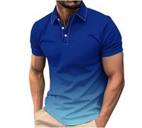Générique Polo Homme Manche Courte, Chemises pour Hommes à Manches Courtes, col boutonné, dégradé, habillées, décontractées, pour Le Travail et l'été